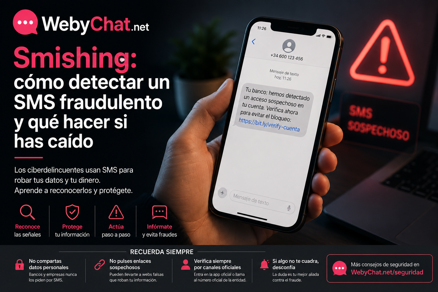 Smishing: cómo detectar un SMS fraudulento y qué hacer si has caído